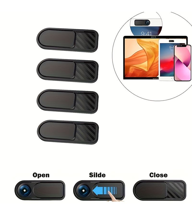 7 Pieces Black Webcam Privacy Cover Magnetic Sticker for Laptops Tablets Phones - Image 1