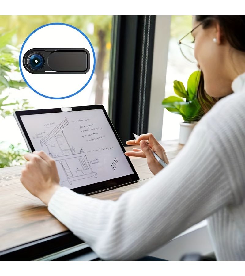 7 Pieces Black Webcam Privacy Cover Magnetic Sticker for Laptops Tablets Phones - Image 4