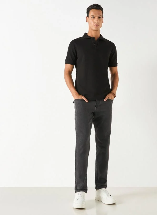 سبلاش فيڤ تيشيرت بولو بأكمام قصيرة وزر إغلاق