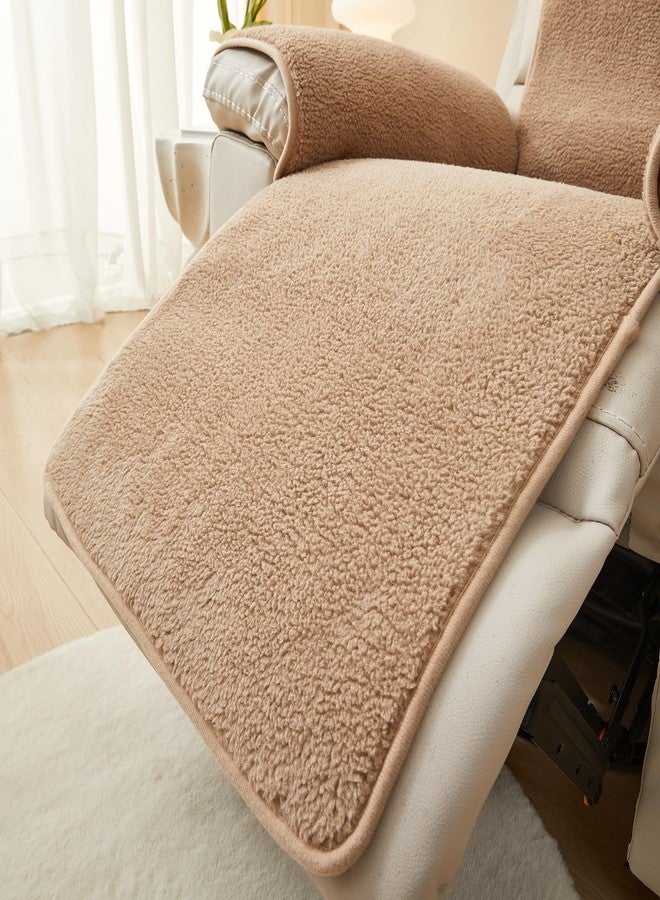 vctops Sherpa Fleece Recliner Chair Cover Super Soft Warm Plush Sofa Slipcover Furniture Protector Non Slip Washable Reclining Chair Cover for Kids, Pets (Camel,22"x82") - Image 5