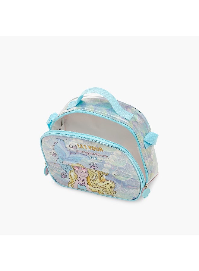sami_studio Lunch Bag-Mermaid-Collection-1 Cmprt-Zip (Polyester ) Multicolour \ 22.5X9.5X21 - Image 5
