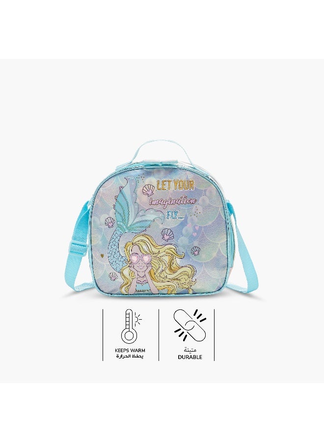 sami_studio Lunch Bag-Mermaid-Collection-1 Cmprt-Zip (Polyester ) Multicolour \ 22.5X9.5X21 - Image 4
