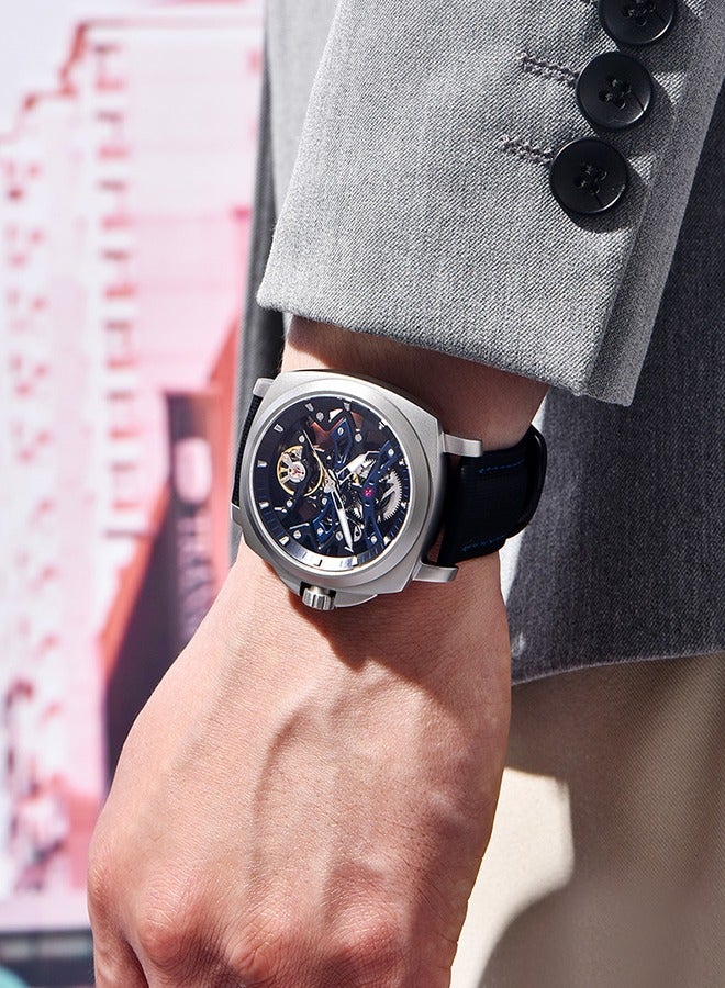 PAGANI DESIGN Automatic Men's Watches Stainless Steel Mechanical Skeleton Wrist Watch with PU Leather Watchband - Image 2