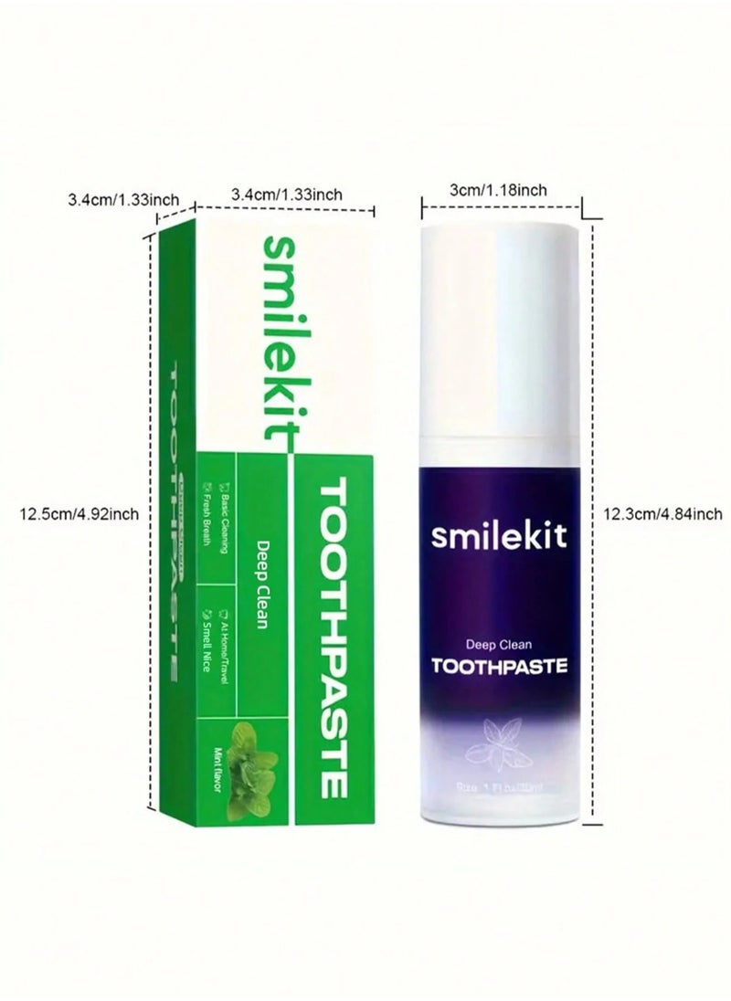 SMILEKIT Purple Toothpaste 30ml Mint, Tooth Color Treatment Polish, Teeth Stain Maker, Teeth Whitening Booster  - Image 1