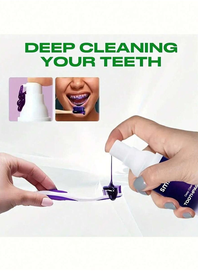 SMILEKIT Purple Toothpaste 30ml Mint, Tooth Color Treatment Polish, Teeth Stain Maker, Teeth Whitening Booster  - Image 3