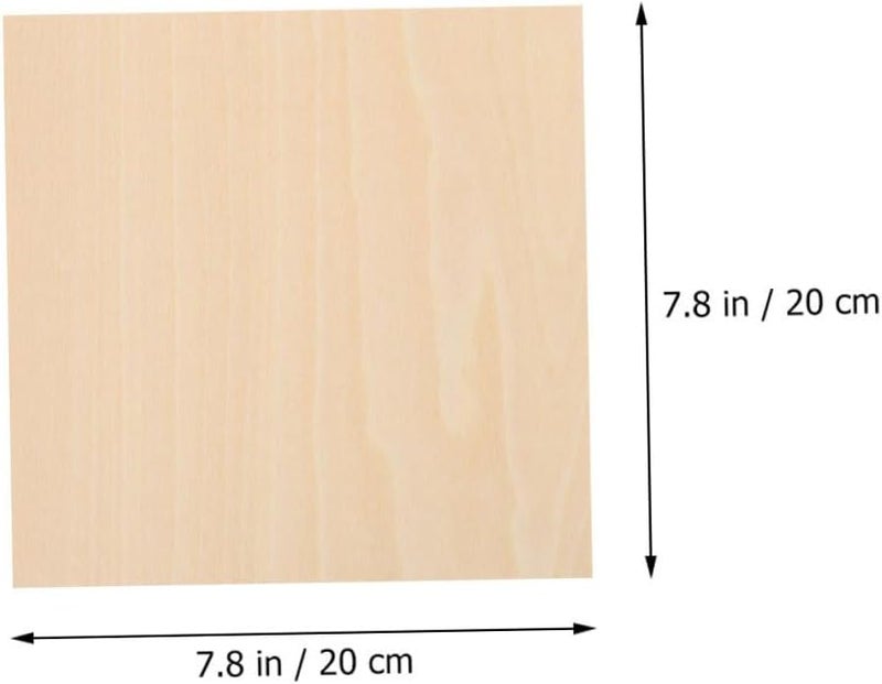 Zerodeko 10pcs Thin Basswood Plywood Boards 200x200x2mm Rectangle Wooden Slices for Crafts Engraving DIY Wood Planks Supplies for Hobbyists and Model Making - Image 2