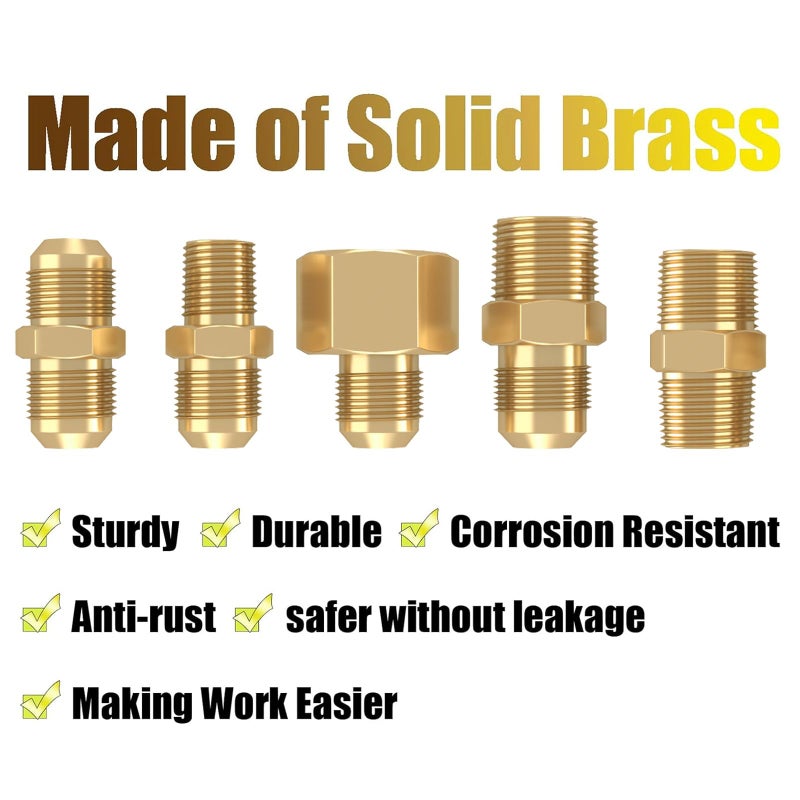 NQN Upgraded 6 Feet High Pressure Braided Propane Hose Extension with Conversion Coupling 3/8" Flare to 1/2" Female NPT, 1/4" Male NPT, 3/8" Male Flare for BBQ Grill, Fire Pit, Heater - Image 5