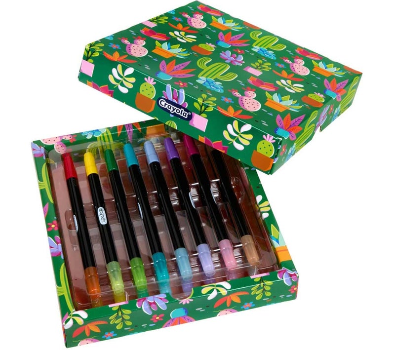 Crayola أقلام كرايولا المزدوجة الطرفين للفرشاة والتفاصيل، 16 قطعة – أقلام فنية قابلة للدمج مع طرف فرشاة وطرف دقيق للرسم، الكتابة والتلوين - Image 3