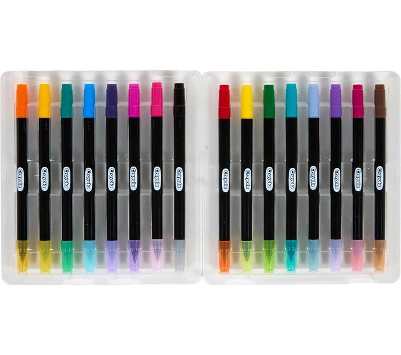 Crayola أقلام كرايولا المزدوجة الطرفين للفرشاة والتفاصيل، 16 قطعة – أقلام فنية قابلة للدمج مع طرف فرشاة وطرف دقيق للرسم، الكتابة والتلوين - Image 4