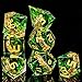 OUKELANWO Magic Lord Rings DND Dice Set with Box 7Pcs Resin LOTR DD Dice Set for Role Playing Game Green Gold Dungeons Dragons D and D Sharp Edge Dice D20 D12 D10 D8 D6 D4 - Image 4