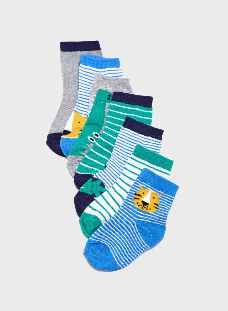 MINOTI Infant 7 Pack Printed Socks