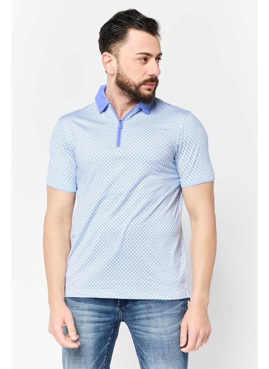 HEAD Men Regular Fit Windowpane Short Sleeves Polo, Multicolor  - Image 1