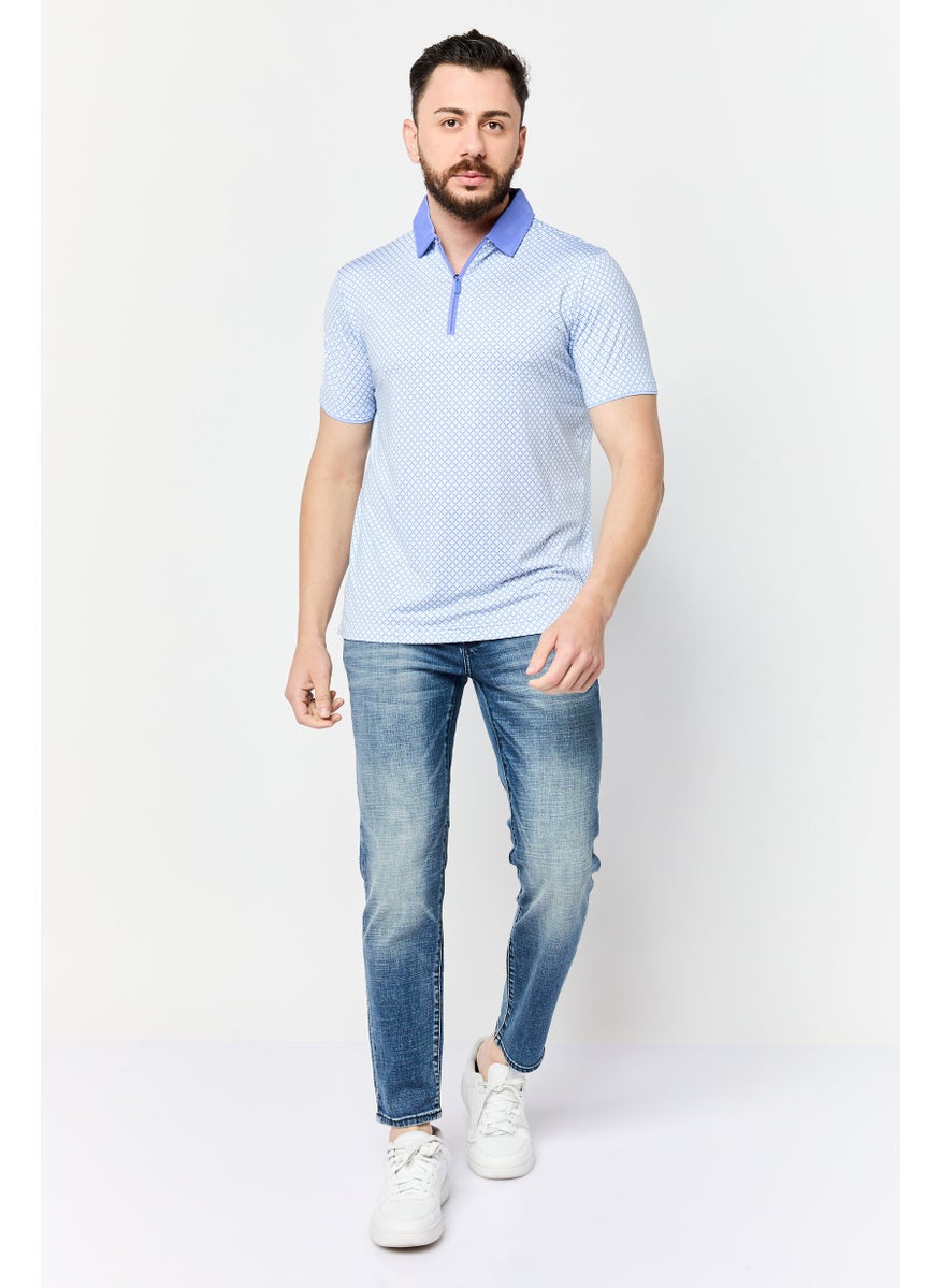 HEAD Men Regular Fit Windowpane Short Sleeves Polo, Multicolor  - Image 2