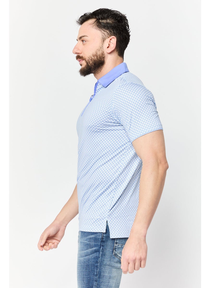 HEAD Men Regular Fit Windowpane Short Sleeves Polo, Multicolor  - Image 3
