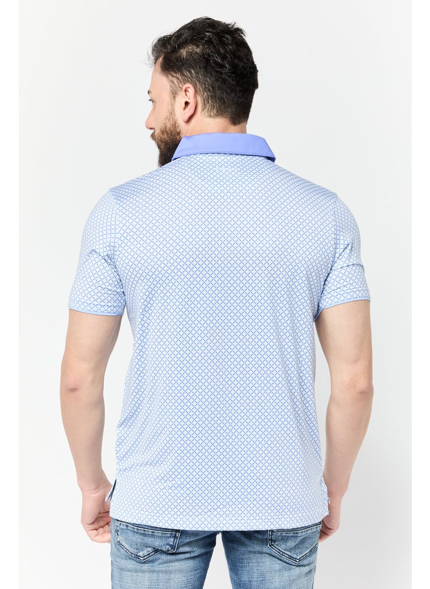 HEAD Men Regular Fit Windowpane Short Sleeves Polo, Multicolor  - Image 4