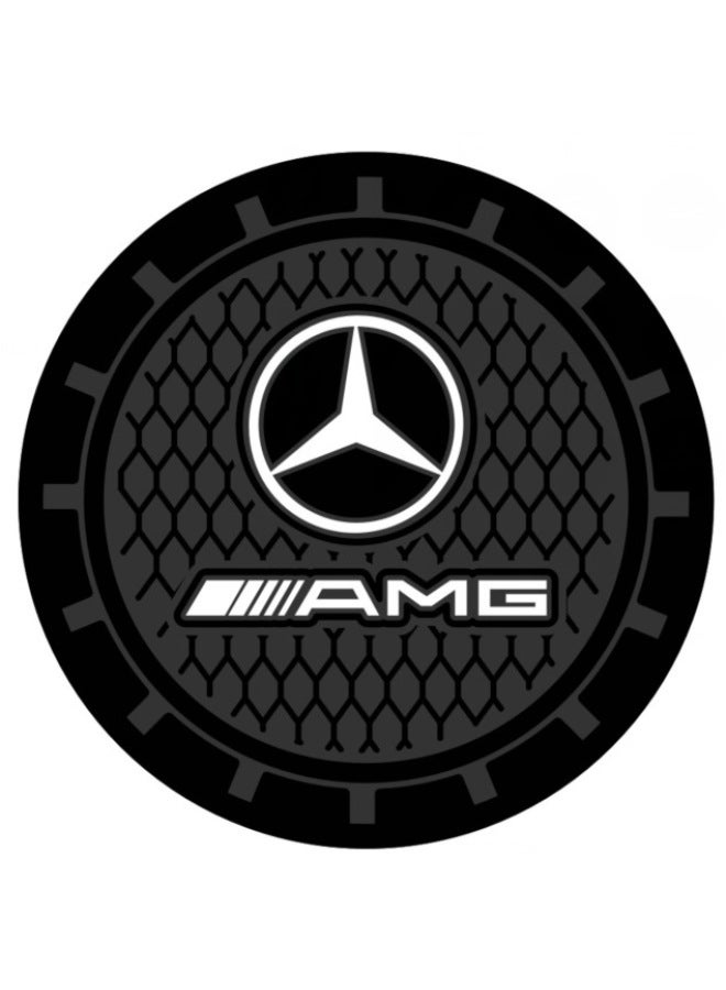 Liin Innovative Automotive Products Suitable For Round Car Cup Barrel Logo Graphic Display Car Coasters-Color:BENCHIAMG  - Image 1