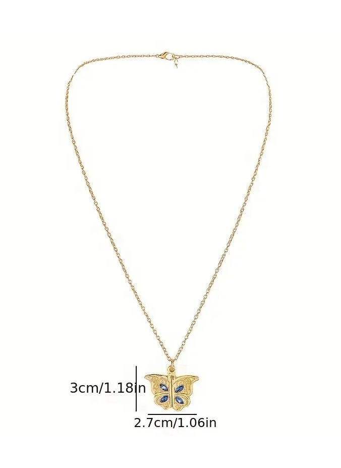 Home Clearance Sale 1Pcs Fashion Classic Openable Butterfly Love Lady Pendant Necklace Engraved I Love You Romantic Proposal Valentine's Day Gift Jewelry  - Image 3