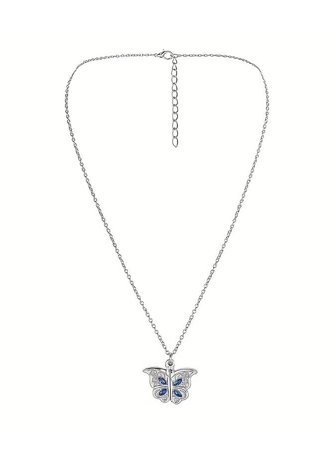 Home Clearance Sale 1Pcs Fashion Classic Openable Butterfly Love Lady Pendant Necklace Engraved I Love You Romantic Proposal Valentine's Day Gift Jewelry  - Image 4