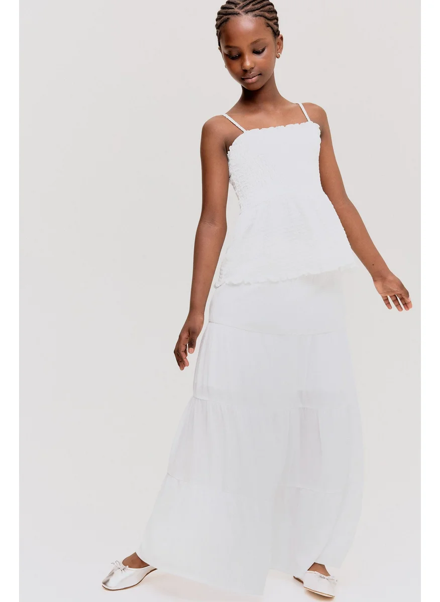 اتش اند ام Smocked Tiered Skirt