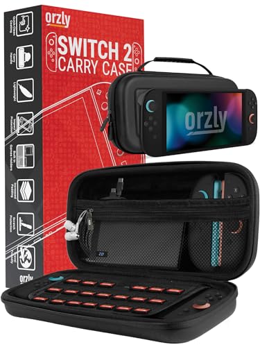 Orzly Case for Nintendo Switch 2 Protective Travel Carry Case with Screen Padding, Game Cards & microSD Slots with Zipped & Open Pockets for Console Accessories - Gift Box Edition - Image 1