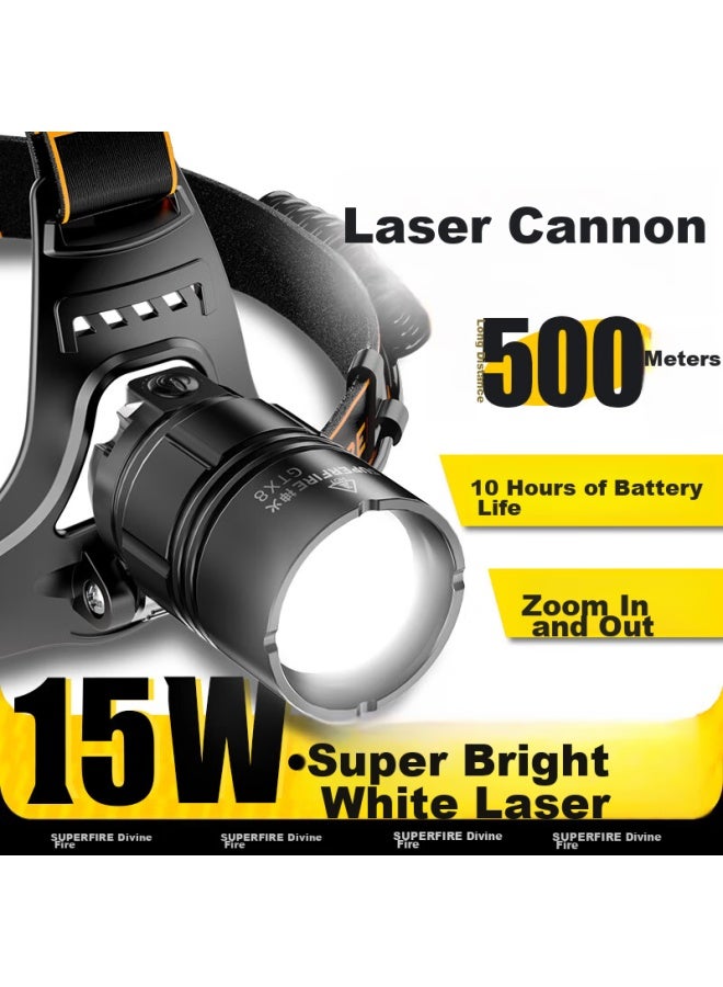 Supfire Gtx8 Headlamp, High Brightness, Long-range, Long Battery Life, Night Fishing, Rechargeable, Waterproof, Head-mounted Work Light - Image 1