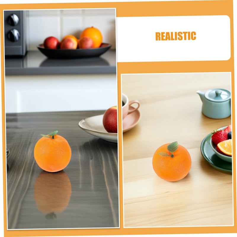Homoyoyo 8pcs Artificial Orange Fruit Ornaments Leaves Lifelike Foam Fake Oranges Set for Home Décor Table Display Party Decoration Realistic Simulated Fruits - Image 3