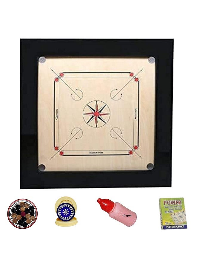 JTC 36 Inch Waterproof Carrom Board for Kids (36 Inch Carrom, 1.5" Border) Carrom Board Best Full Size for Serious Professional Practice with Coins Striker and Powder Beige - Image 1
