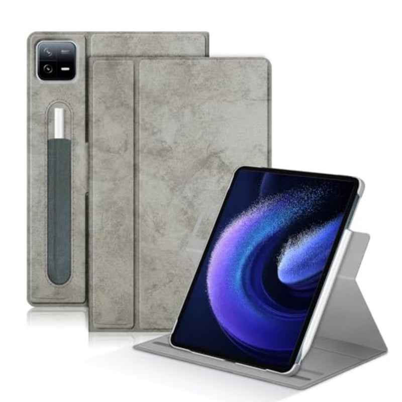 360° Adjustable Swivel Case for Xiaomi Pad 6/6 Pro, Comes with external pen holder, with Xiaomi Pad 6 Tablet 11 inch Latest Multi-Angle Stand Cover for Mi Pad 6 Pro Tablet Gray, Does Not Include Pen - Image 1