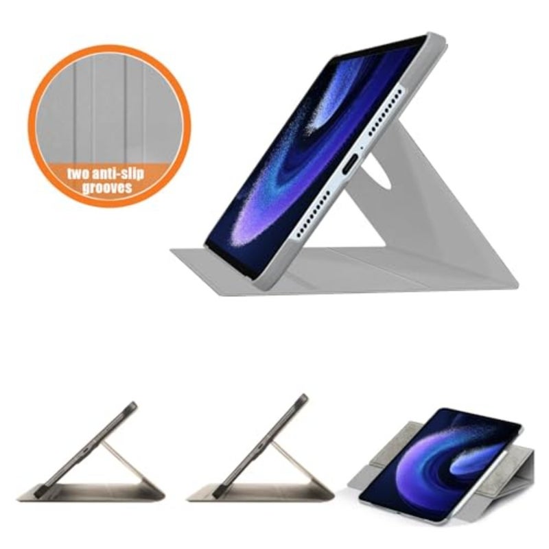 360° Adjustable Swivel Case for Xiaomi Pad 6/6 Pro, Comes with external pen holder, with Xiaomi Pad 6 Tablet 11 inch Latest Multi-Angle Stand Cover for Mi Pad 6 Pro Tablet Gray, Does Not Include Pen - Image 5