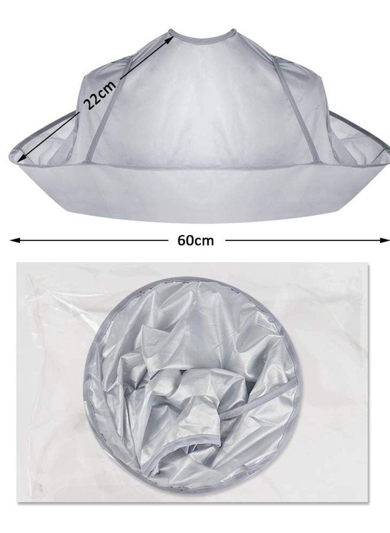 SYOSI Hair Cutting Cape Umbrella, Hairdressing Cloak Beard Shaving Waterproof Hairdressing Kit Haircut Accessories Salon Barber, Hair Cutting Waterproof Cloth Perm Hair Dyeing Clothing Gray - Image 3