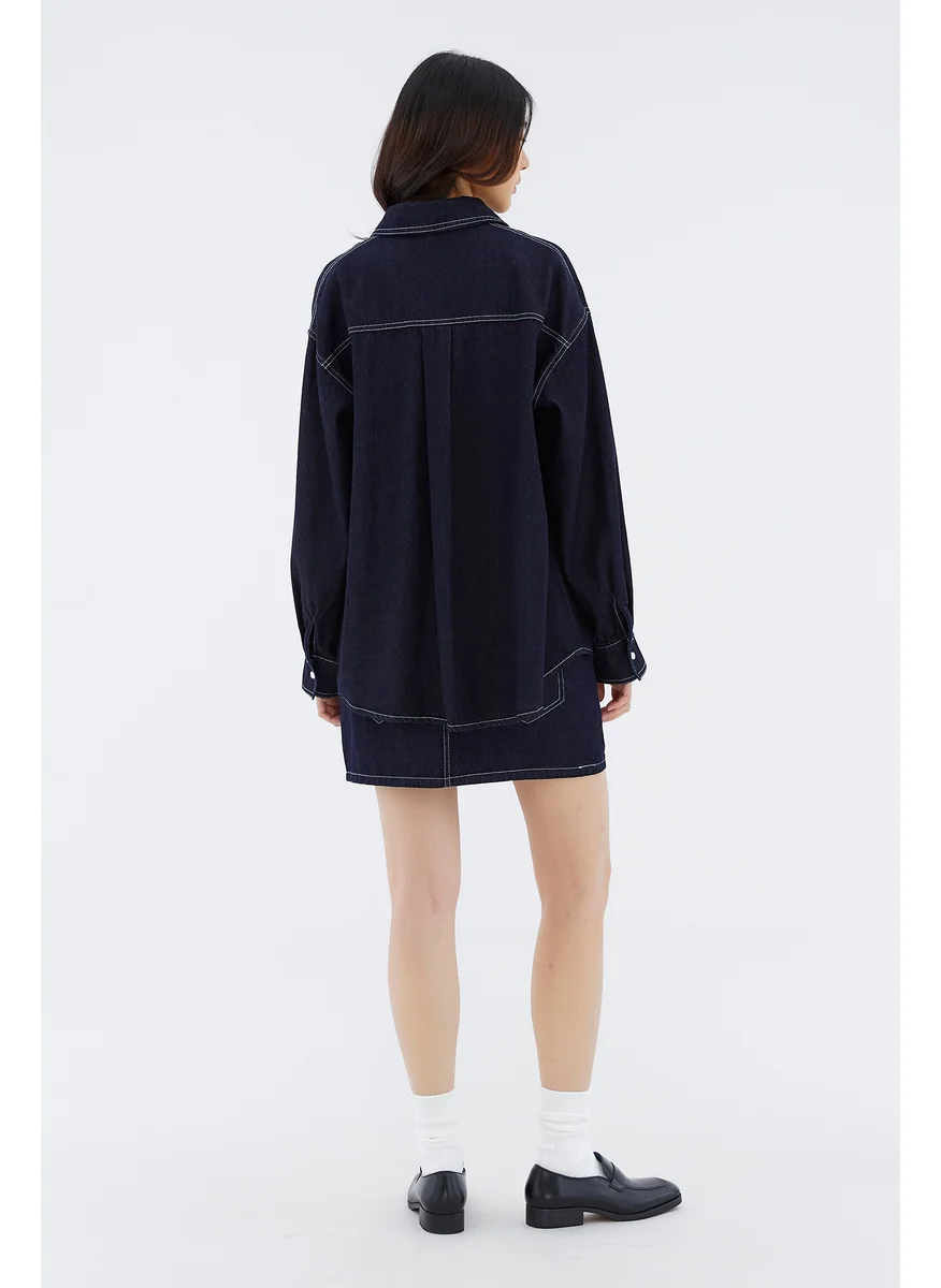 The Editor's Market Dawne Mid-Rise Mini Denim Skirt