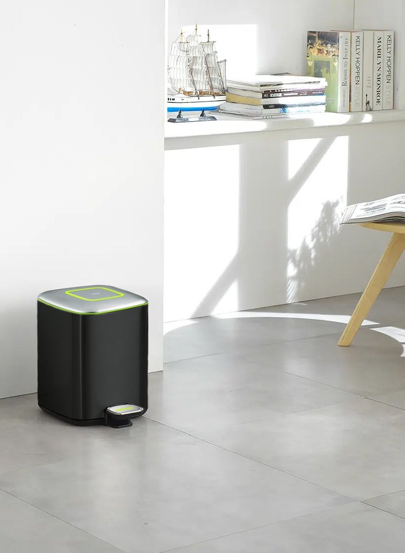 EKO REGENT SERIES | Brushed Stainless Steel Finish | Soft-Closing | Fingerprint-Resistant | Pedal Trash & Garbage Bin | Multiple Sizes ( 6 - 20 Liters ) & Colors  | 12 Liters | Charcoal Black  - Image 2