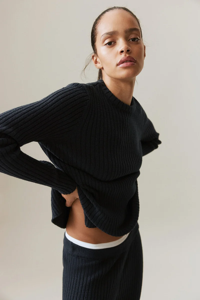 اتش اند ام Rib-knit top