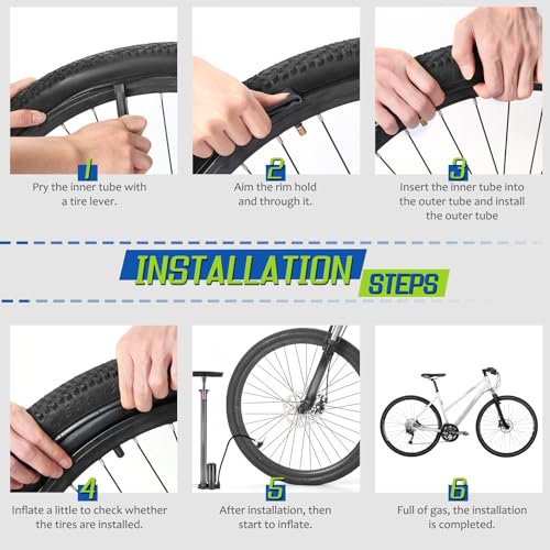 Hydencamm 2-Pack Bike Inner Tube for 24 X 1.75/1.95/2.10/2.125", Premium 24x1.95 Bicycle Tube with 32 mm Schrader Valve 2PCS Levers, 24x2.125 Tube Compatible with Road/MTB/Kids Bike by Hydencamm (2 of One Size) - Image 5