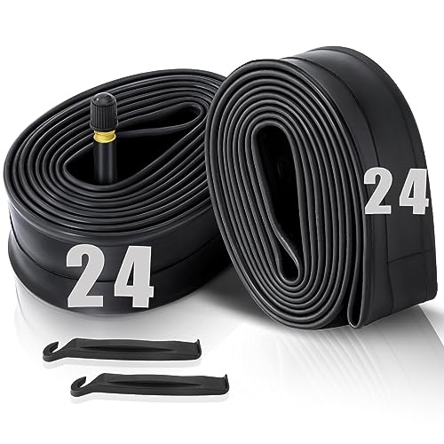 Hydencamm 2-Pack Bike Inner Tube for 24 X 1.75/1.95/2.10/2.125", Premium 24x1.95 Bicycle Tube with 32 mm Schrader Valve 2PCS Levers, 24x2.125 Tube Compatible with Road/MTB/Kids Bike by Hydencamm (2 of One Size) - Image 1