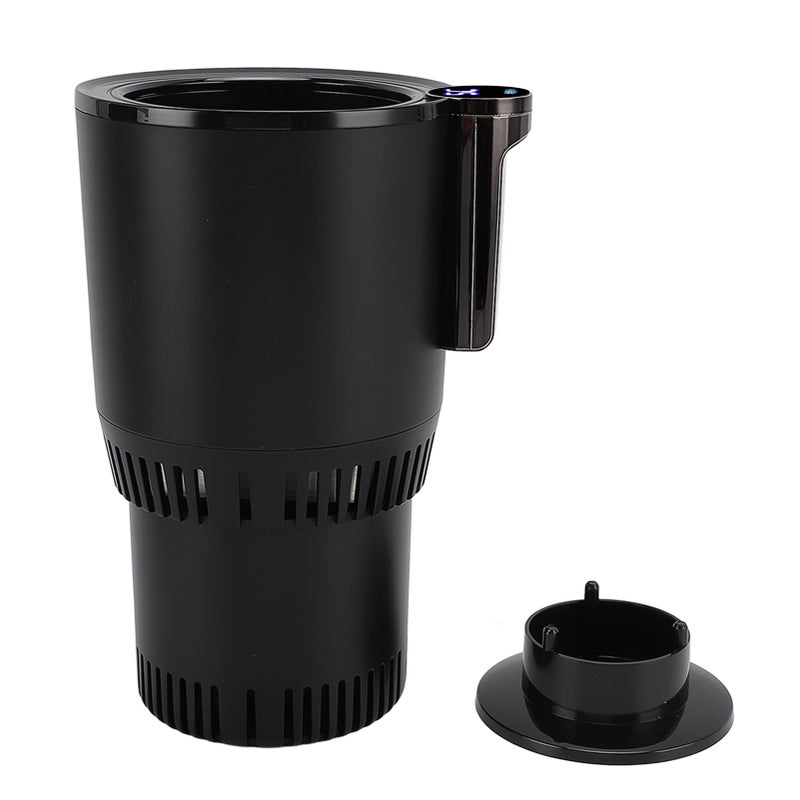 Car Cup Warmer Cooler: 2-In-1 Black L Size - Rapid Cooling Heating With LCD Temp Display Safe Easy To Use for Car Commuting Picnics Coffee Lovers - Image 1