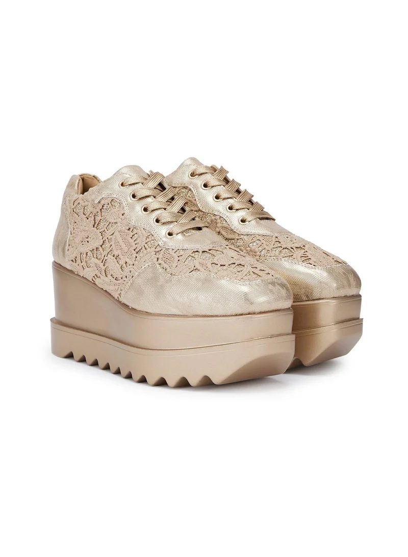 Anaar Anaar Rustique WEDGE SNEAKERS, Womens Festive, Special Occasion and Partywear Premium Shoes