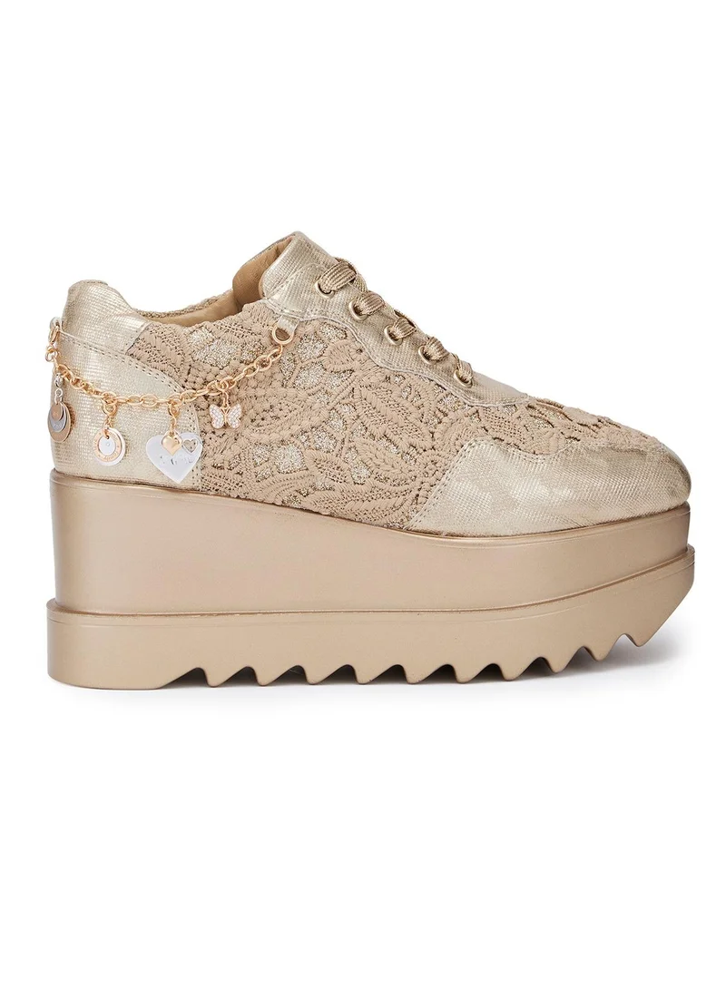 Anaar Anaar Rustique WEDGE SNEAKERS, Womens Festive, Special Occasion and Partywear Premium Shoes