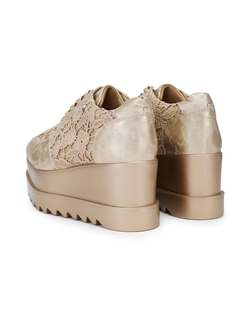 Anaar Anaar Rustique WEDGE SNEAKERS, Womens Festive, Special Occasion and Partywear Premium Shoes