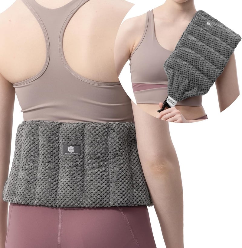 uncn Large Microwave Heating Pad for Lower Back Pain Relief 30X75in Heated Neck and Shoulder Wrap Microwavable Heat Packs for Cramps Menstrual Lumbar Muscle Spasms Heated Waist Cordless Belt
