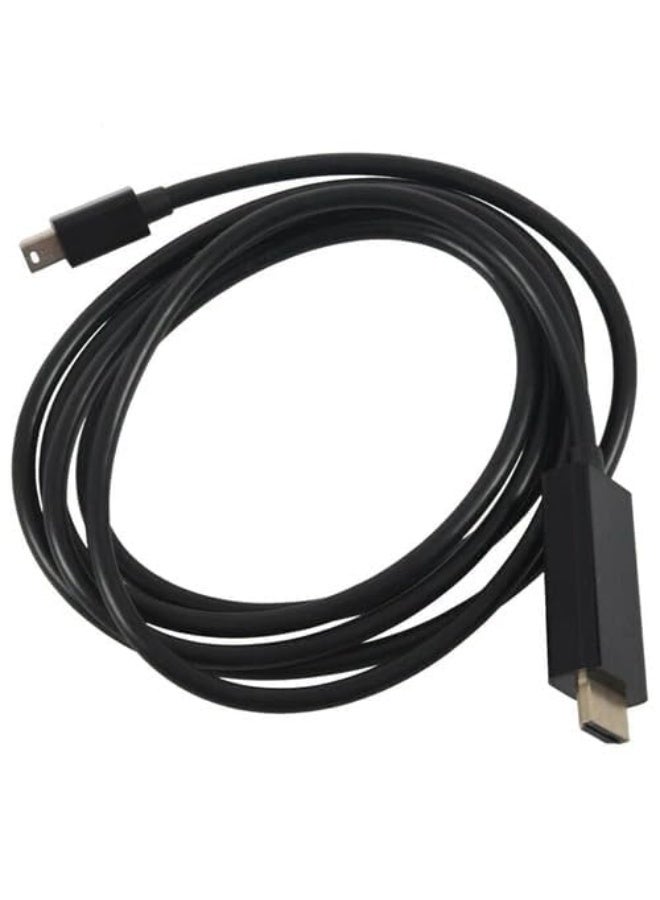 كابل محول ميني ديسبلاي بورت إلى HDMI بطول 3 متر، عالي السرعة ومتوافق مع ثاندربولت لأجهزة اللابتوب والكمبيوتر والشاشات والتلفزيون – أسود - Image 2