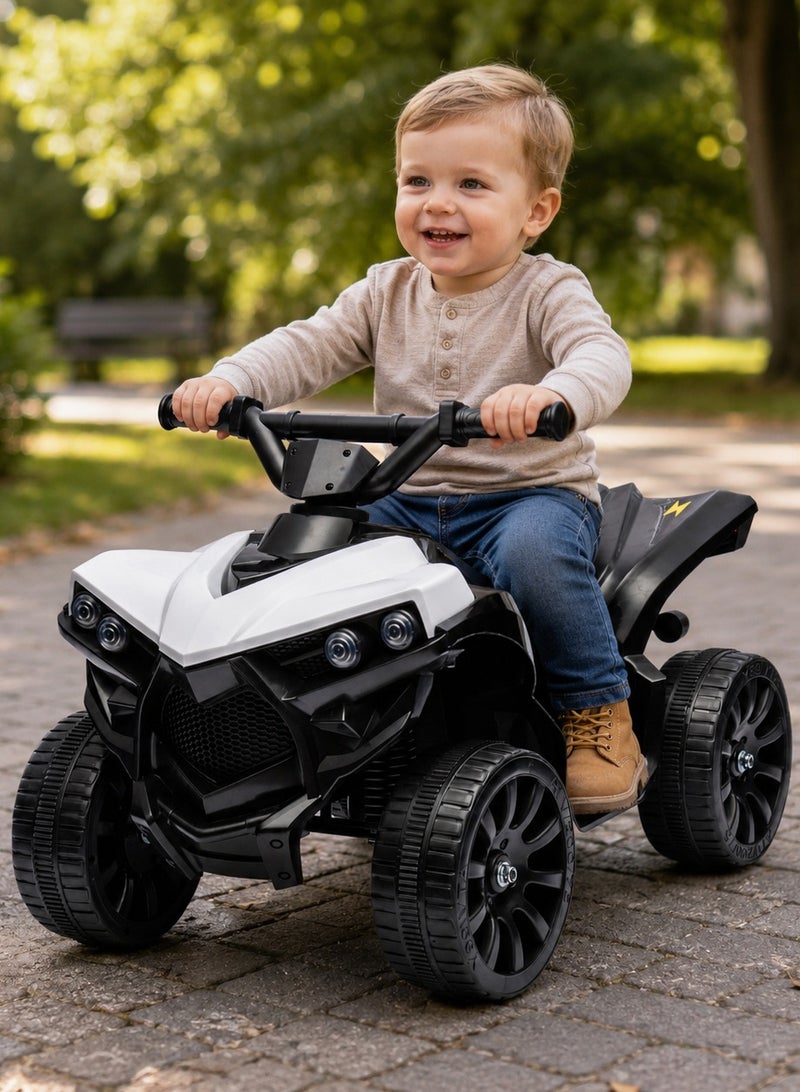 Amoyls Electric Ride-On Car with Power Switch, Forward/Reverse Gear, Music & Front LED Lights – Battery-Powered 4-Wheeler Toy Vehicle for Outdoor Fun, Safe Slow Start for Toddlers - Image 1