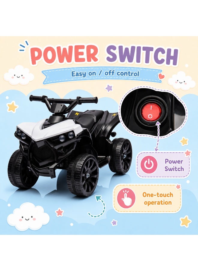 Amoyls Electric Ride-On Car with Power Switch, Forward/Reverse Gear, Music & Front LED Lights – Battery-Powered 4-Wheeler Toy Vehicle for Outdoor Fun, Safe Slow Start for Toddlers - Image 4