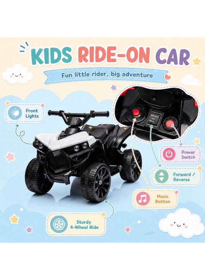 Amoyls Electric Ride-On Car with Power Switch, Forward/Reverse Gear, Music & Front LED Lights – Battery-Powered 4-Wheeler Toy Vehicle for Outdoor Fun, Safe Slow Start for Toddlers - Image 3