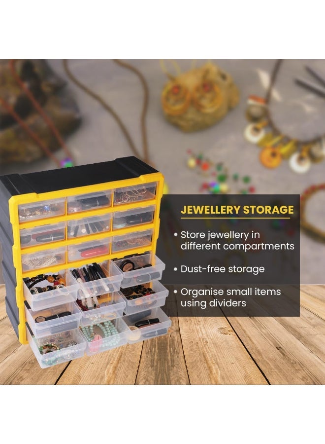 Alkon Plastic Component Organizer with 18 Drawers ACO 18 Small Parts Storage Unit | Organization Cabinet | Office Supplies | Stationary | Nuts, Screws & Bolts | Small Hardware | Workshop & Garage | DIY | Hobbies | Crafts | LEGO | Toys | Collectables | Sewing | Jewellery | Pharmacy | Medicine | Clinic | Hospital | Shop | Mobile | Electronics | Cables - Image 5