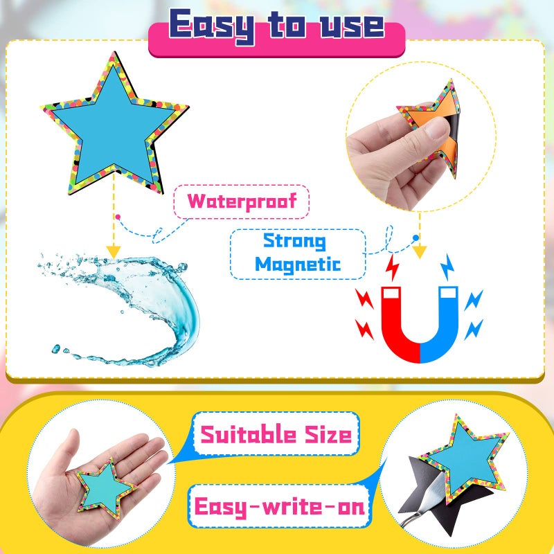 Tudomro 32 Pcs Stars Magnetic Accents Number Stars Whiteboard Magnets Colorful Fridge Magnets for School Teacher Office Classroom Bulletin Home Refrigerator Decoration Supplies - Image 4