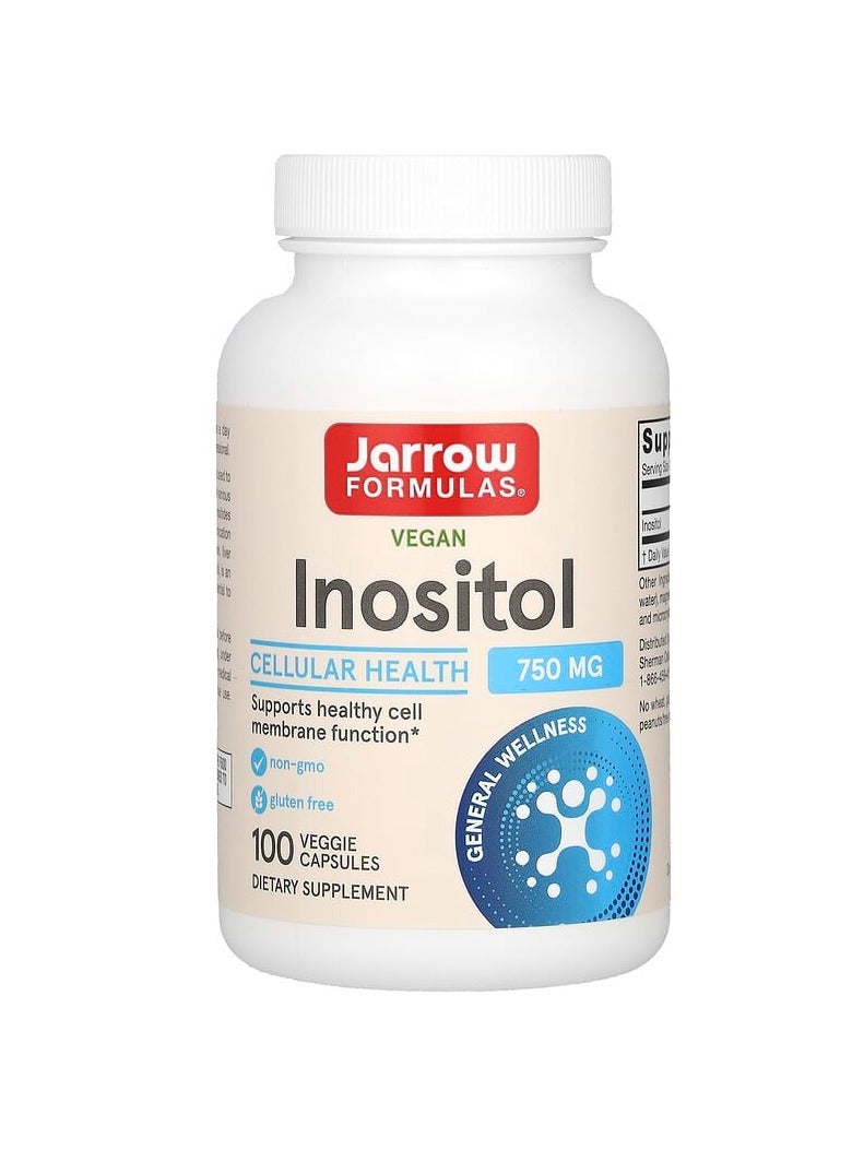 jarrow formulas Vegan Inositol, 750 mg, 100 Veggie Capsules