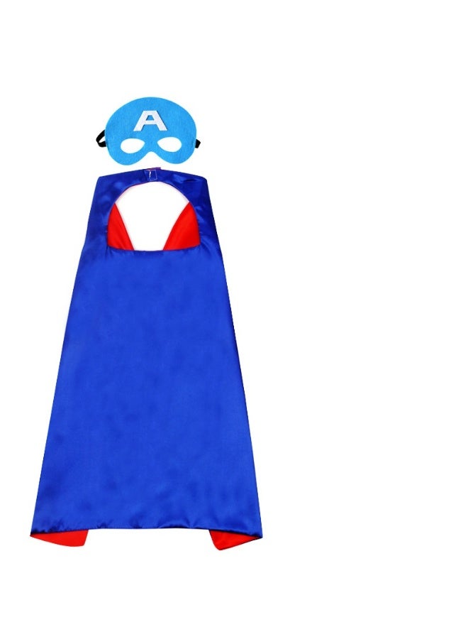 NIBEMINENT Halloween double-layer children's hero anime cape, Superman Captain America ice cape, male hero cape performance