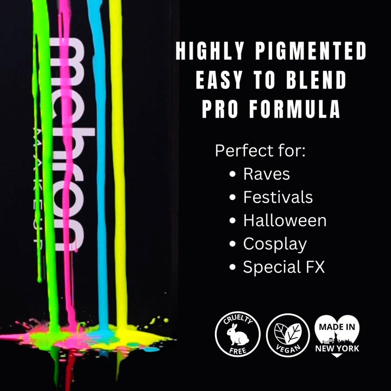 Mehron Paradise FX Neon UV Glow Face and Body Paint | Professional Water Activated Black Light Reactive Paint | Raves & Halloween FX | Refill .25 oz (7 g) (Dark Matter - Neon Clear/Blue UV) - Image 4