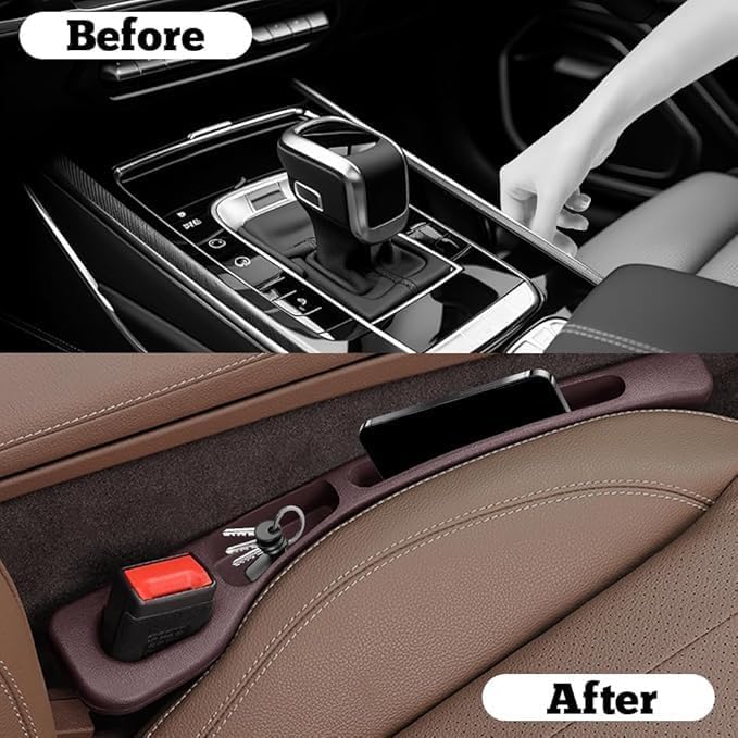 NIYANETAIL Upgraded Car Seat Gap Organizer – Premium Car Seat Filler with Extra Storage | Universal Fit for Most Vehicles | Multi-Purpose Side Pocket Organizer (Set of 2) - Image 3